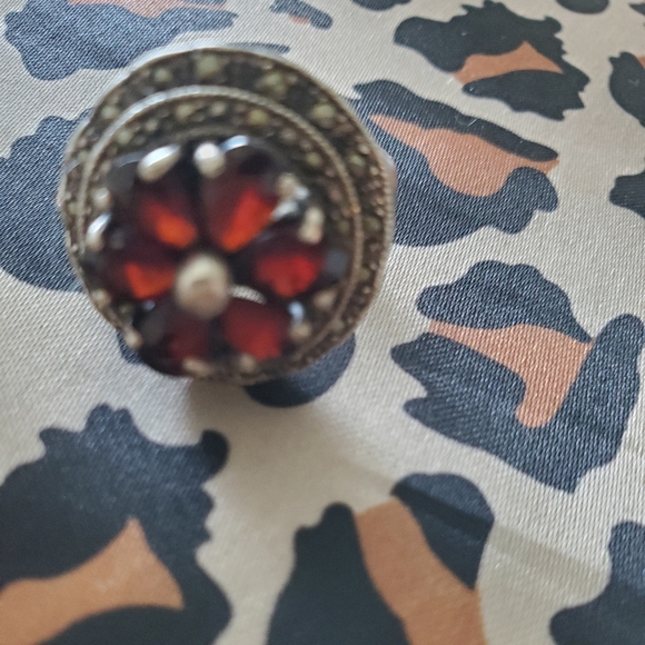 Marcasite Ring w/Stone and Bracelet - Picture 1 of 4